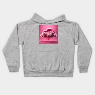 Pink Glitter Bubble Cloud Kids Hoodie